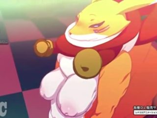 Renamon a kyubimon hentai animácia