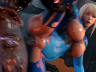 Mutant follando samus con un monstruo pinchazo