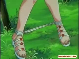 Anime dashnore merr squeezed të saj cica dhe i vështirë poked
