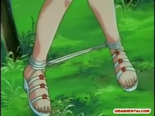 Anime kerida makakakuha ng squeezed kanya suso at mahirap poked