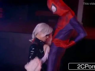 Skinny youth Thinks He's The Spider-Man Fucking Black Cat Mila Milan