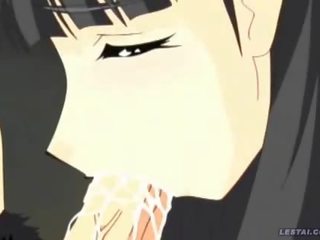 Drobounký hentai anime šlapka připoutaný a vrazil