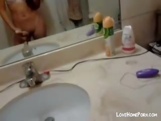 Charming Young Asian Masturbating In The Bathroom