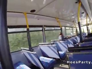 Amateur sluts sharing shaft in the public bus