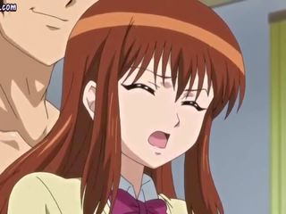 Anime gražus turi krūtys masažas