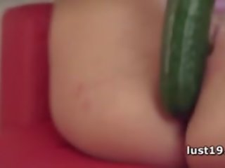 Attractive Uma Fucking Herself With A Cucumber