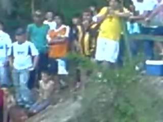 Crazy Latins Having dirty clip In The River While Rest Of The Village Looking clip