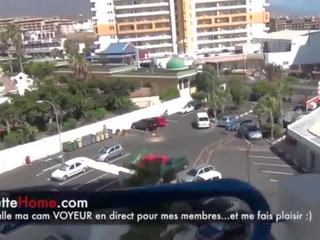 Онанизъм sur mon balcon avec дес воайори francais