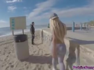 Slamming Blondies Big Ass With Hard manhood On The Beach