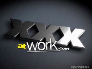 XXX At Work: Huge titted Mindy with glasses fucking her boss