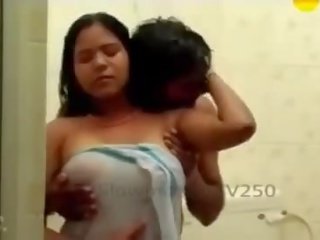 Grand And perky Indian Aunty's Wet Boobs Pressed