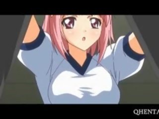 Pink Haired Anime School Doll Eats member On Knees