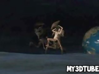 Foxy 3D stunner Gets Fucked By An Alien On The Moon