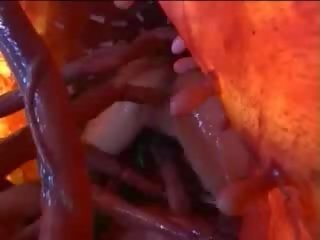 Magnific oriental harlot suge tentacul și devine un alt unul în propriu pasarica