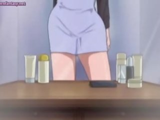 Duży meloned anime mamuśka cieszy się hardcore akcja
