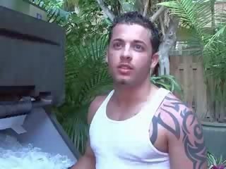 Real attractive Str8 resort maintenance guy has gay dirty film with smashing Puerto Rican red head.