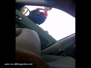 Harlot Catches Exhibitionist Jerking It In Car