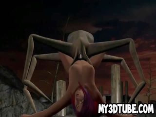 3d رسوم متحركة بريمادونا الحصول على مارس الجنس بواسطة ل أجنبي عنكبوت