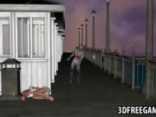 Busty 3D Cartoon divinity Getting Fucked By A Zombie