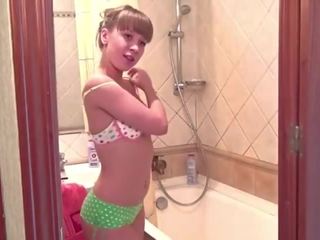 Young Carrie showing tits and pussy in a shower bathroom dirty movie movies