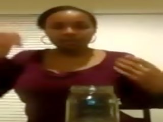 Ebony teenager Milking Her Big Black Tits, dirty video 00