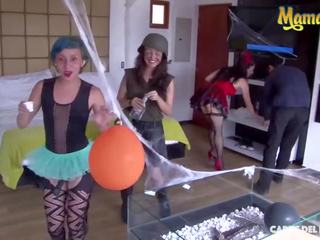 Mamacitaz - Petite Latina Teen Has Rough x rated video During the Halloween Party