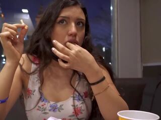 Latina loves McDonald’s Ice cream with cum on it and a toy inside her