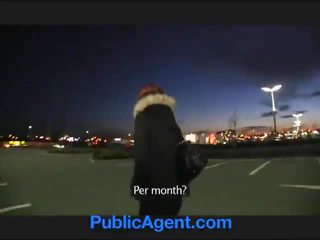 Agente publico belinda given un spermpie un público coche parque