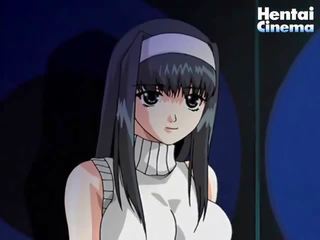 Отличен аниме игриво момиче в минипола отнема край тя дрехи и получава прецака
