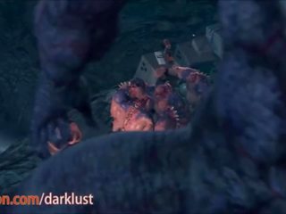 3-d lara croft demon gangbang remix