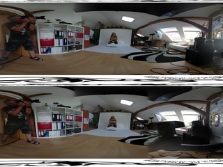 Agréable victoria pur 3d vr 360 derrière la scène à partir de séance photo avant gode masturb