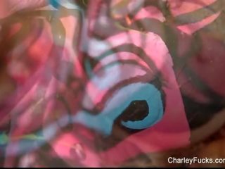 Body paint tease with the delightful Charley Chase dirty clip vids