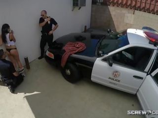 White Cops Fuck Latina in Public for Vandalizing Dumpster