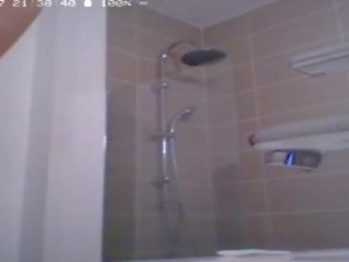 Preggo enchantress Taking A Shower On Webcam